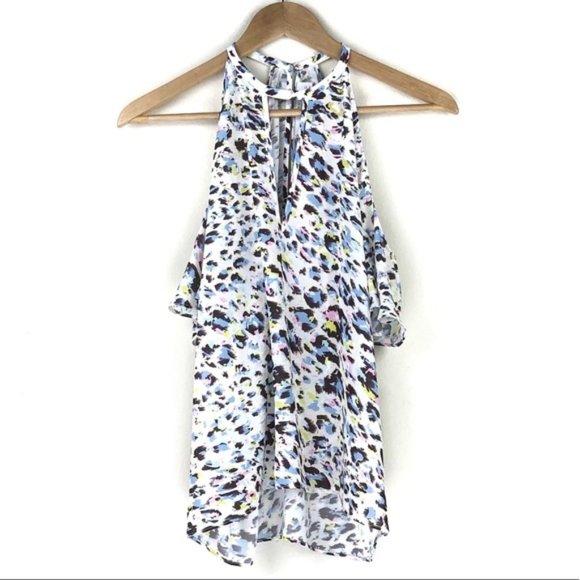 Amanda Uprichard Celia Cold-Shoulder Keyhole Top I Sz S - Picture 3 of 10